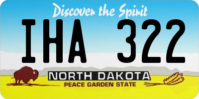 ND license plate IHA322