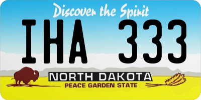 ND license plate IHA333