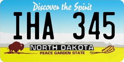 ND license plate IHA345