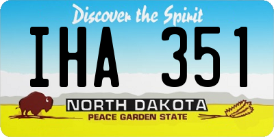 ND license plate IHA351
