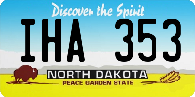ND license plate IHA353