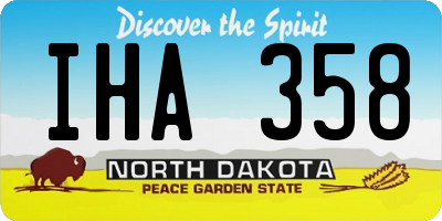 ND license plate IHA358