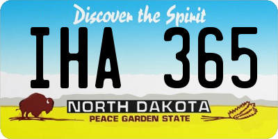 ND license plate IHA365