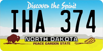 ND license plate IHA374