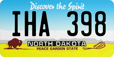 ND license plate IHA398
