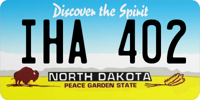 ND license plate IHA402
