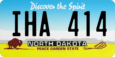 ND license plate IHA414