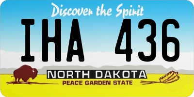 ND license plate IHA436