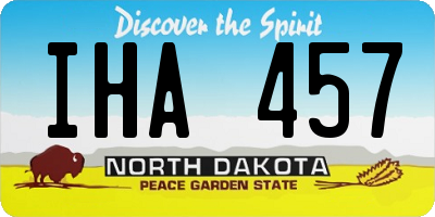 ND license plate IHA457