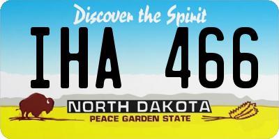 ND license plate IHA466