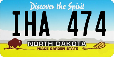 ND license plate IHA474
