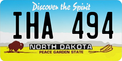 ND license plate IHA494