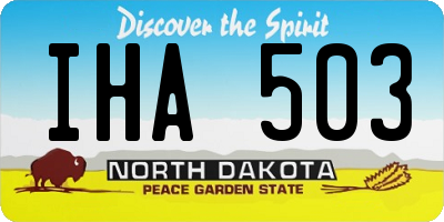 ND license plate IHA503