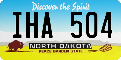 ND license plate IHA504