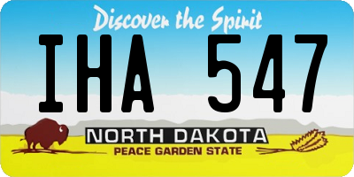 ND license plate IHA547