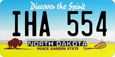 ND license plate IHA554