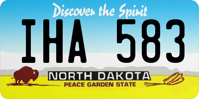 ND license plate IHA583
