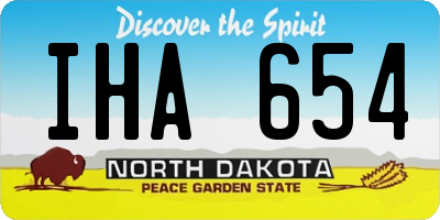 ND license plate IHA654