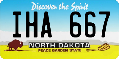 ND license plate IHA667
