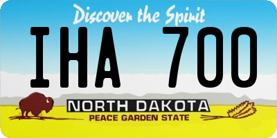 ND license plate IHA700