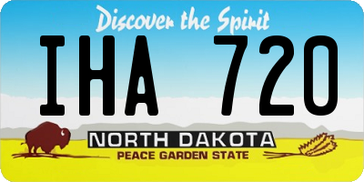 ND license plate IHA720