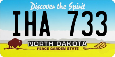 ND license plate IHA733