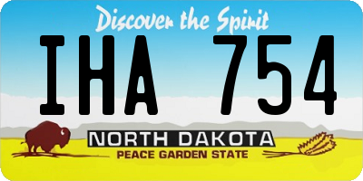ND license plate IHA754