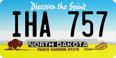 ND license plate IHA757