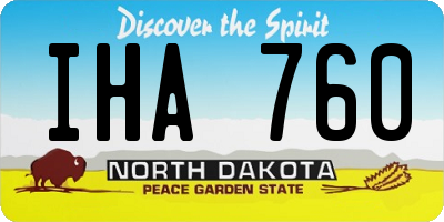ND license plate IHA760