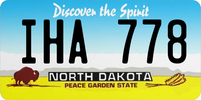 ND license plate IHA778