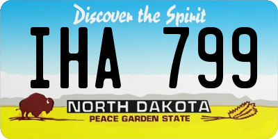 ND license plate IHA799