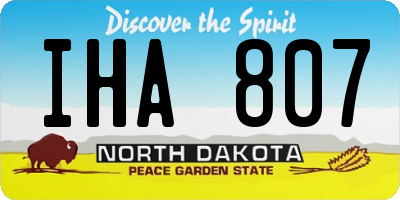 ND license plate IHA807