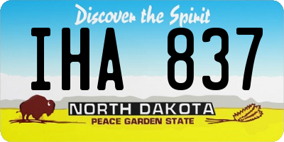 ND license plate IHA837