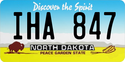 ND license plate IHA847