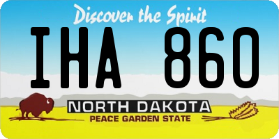 ND license plate IHA860