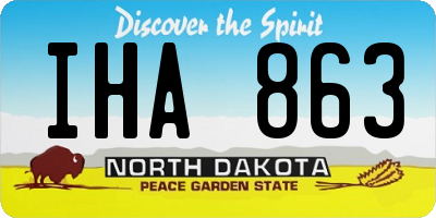 ND license plate IHA863
