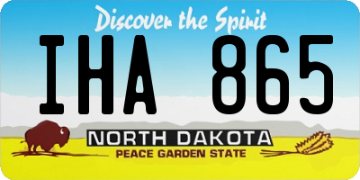 ND license plate IHA865