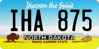 ND license plate IHA875