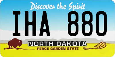 ND license plate IHA880
