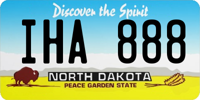 ND license plate IHA888