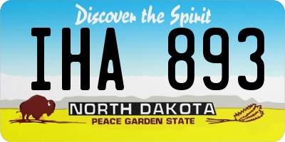 ND license plate IHA893
