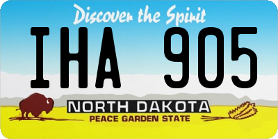 ND license plate IHA905