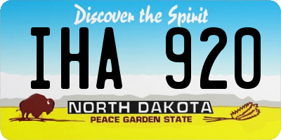 ND license plate IHA920