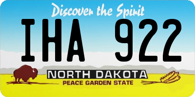 ND license plate IHA922