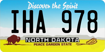 ND license plate IHA978