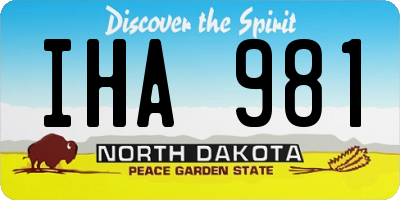 ND license plate IHA981