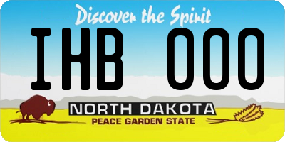 ND license plate IHB000