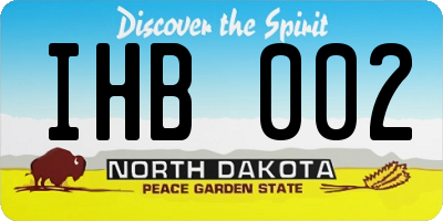 ND license plate IHB002