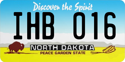 ND license plate IHB016