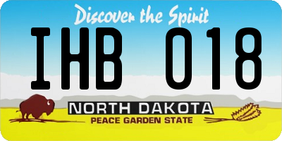 ND license plate IHB018